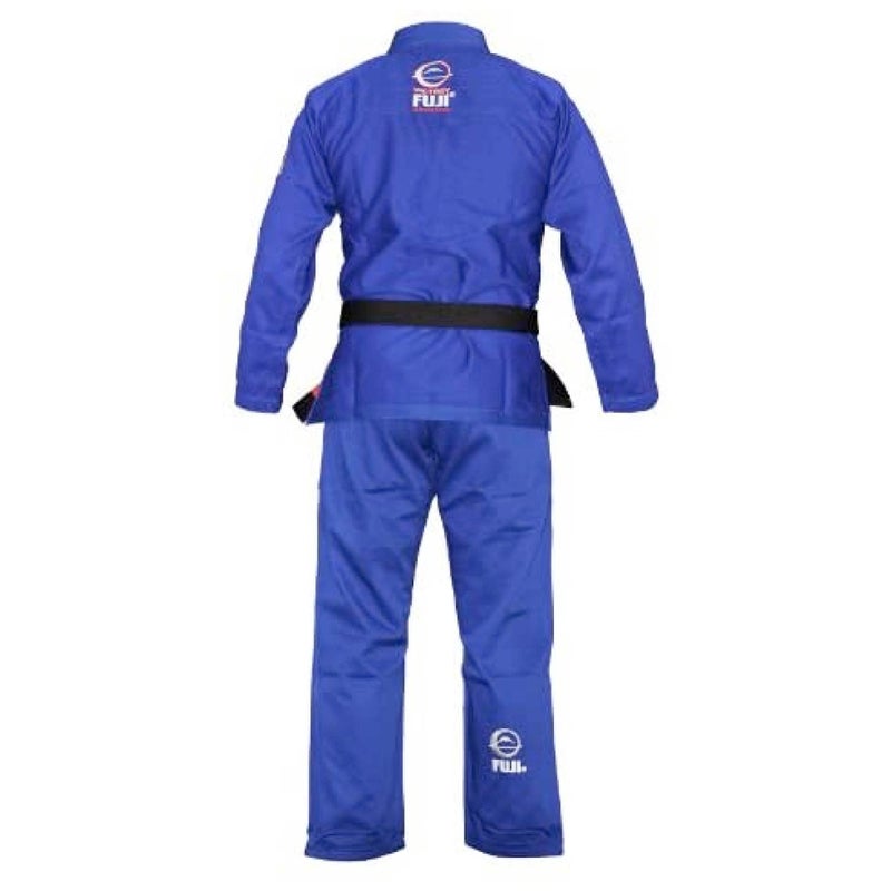 FUJI Lightweight Brazilian Style Jiu Jitsu Uniform, BJJ Uniform with Pearl Weave Fabric Jacket and Bungee Drawstrings, Blue, Size A5 - Image 4